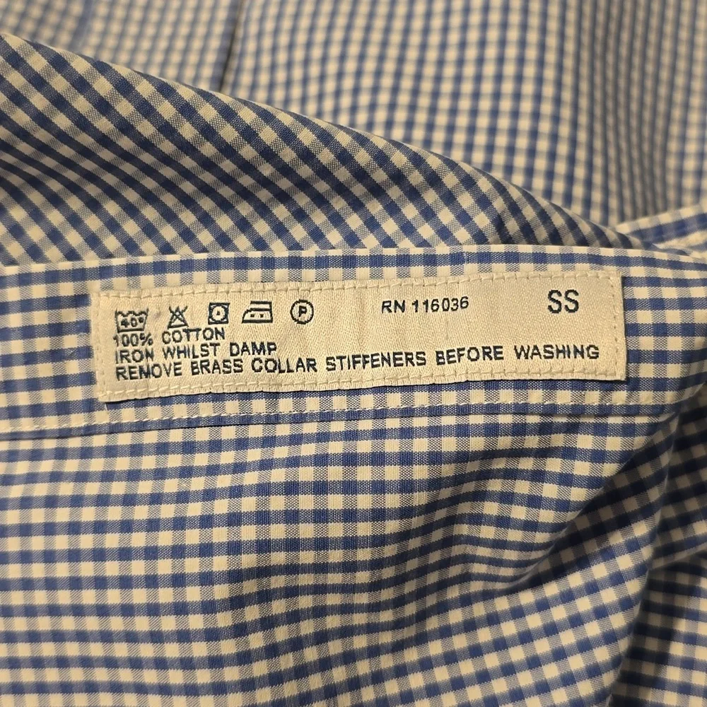 Charles Tyrwhitt Classic Fit Shirt 18x35 Blue Check Smart-Casual Professional - Picture 9 of 9